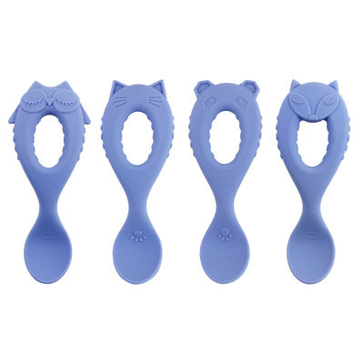 New Arrival Baby Spoon Food Grade Silicone Spoon With Toddler Eco Friendly Kids Feeding Baby Animal Style Silicone Spoon