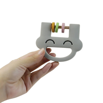 Smile Face Cute Silicone Kids Toys Silicone Rattle Teether With Customize Logo OEM ODM