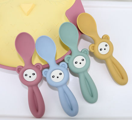 Soft Cute Panda Style Silicone Forks And Spoons For Baby Children