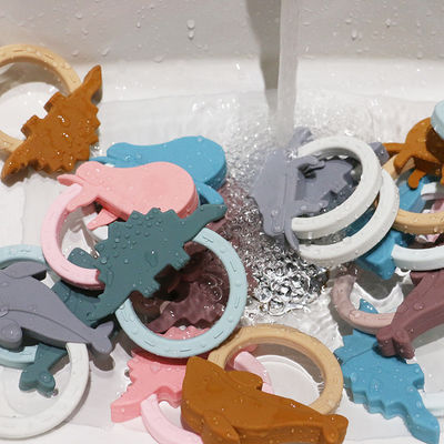 Colorful Silicone Baby Teether With Cartoon Animal Penguin Shape