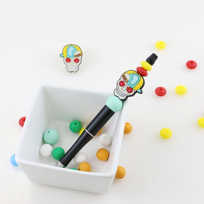 Custom halloween skull pumpkins Silicone Focal Bead for DIY pens keychains