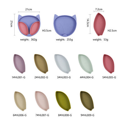 Non Toxic Toddler Silicone Divided Animal Shape Plates Dishwasher Safe