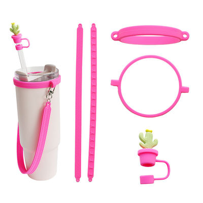 Custom Silicone Lanyard Handle Sling for Tumbler Personalized Anti-Slip Sippy Cup Label Water Bottle Carry Strap Bar Accessories