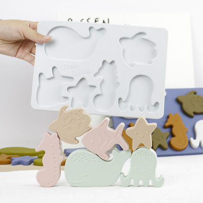 Quality  Sea Ocean Animals Silicone Puzzle , Educational Montessori Baby Puzzle factory
