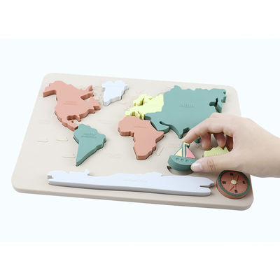 World Map Continents And Ocean Silicone Puzzle Baby Gift Montessori Educational