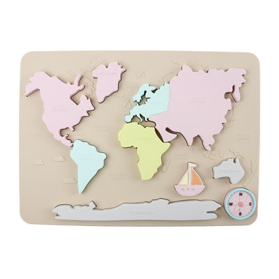 World Map Continents And Ocean Silicone Puzzle Baby Gift Montessori Educational