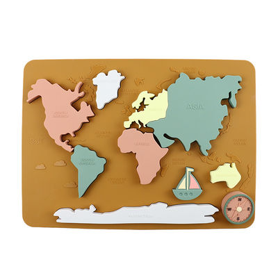 World Map Continents And Ocean Silicone Puzzle Baby Gift Montessori Educational