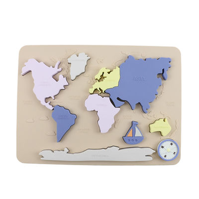 World Map Continents And Ocean Silicone Puzzle Baby Gift Montessori Educational