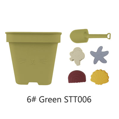 Wholesales Silicone Baby Toy Bucket Set Beach Toy Children Sand Playing Mold Shower Beach Bucket Toy