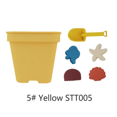 Wholesales Silicone Baby Toy Bucket Set Beach Toy Children Sand Playing Mold Shower Beach Bucket Toy