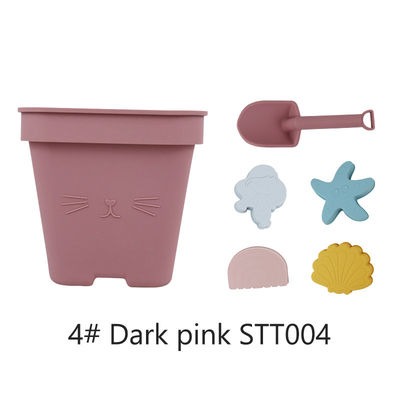 Wholesales Silicone Baby Toy Bucket Set Beach Toy Children Sand Playing Mold Shower Beach Bucket Toy