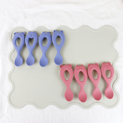 New Arrival Baby Spoon Food Grade Silicone Spoon With Toddler Eco Friendly Kids Feeding Baby Animal Style Silicone Spoon