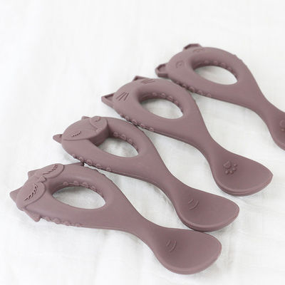 New Arrival Baby Spoon Food Grade Silicone Spoon With Toddler Eco Friendly Kids Feeding Baby Animal Style Silicone Spoon