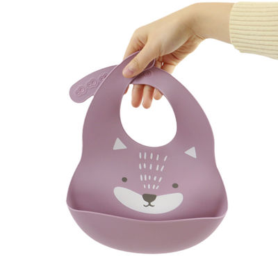 Newborn Baby Cute Silicone Bibs With Crumb Catcher Eco Friendly Material