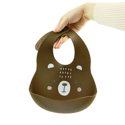 Newborn Baby Cute Silicone Bibs With Crumb Catcher Eco Friendly Material