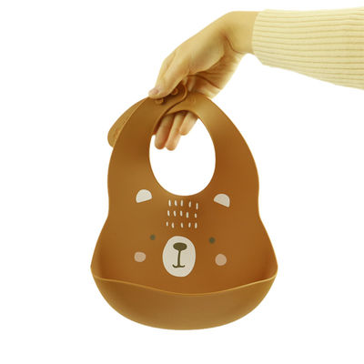 Newborn Baby Cute Silicone Bibs With Crumb Catcher Eco Friendly Material