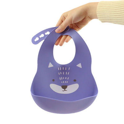 Newborn Baby Cute Silicone Bibs With Crumb Catcher Eco Friendly Material