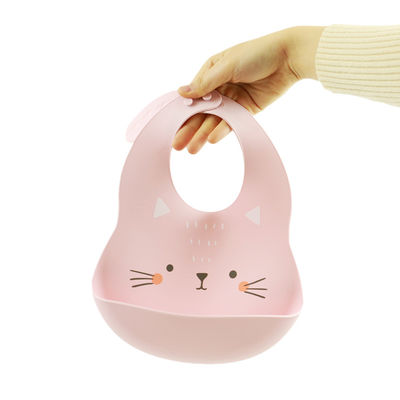Newborn Baby Cute Silicone Bibs With Crumb Catcher Eco Friendly Material