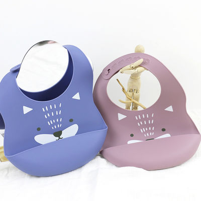 Newborn Baby Cute Silicone Bibs With Crumb Catcher Eco Friendly Material