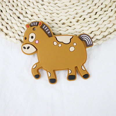 Colorful Baby Personalized Silicone Teether With Sheep Horse Dino Shape