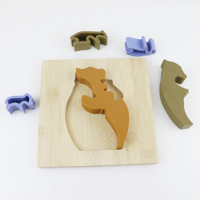 Bear Shape Children Wooden Toys Jigsaw For Montessori Learning