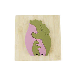 Bear Shape Children Wooden Toys Jigsaw For Montessori Learning