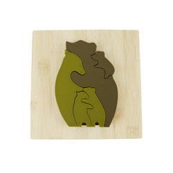 Bear Shape Children Wooden Toys Jigsaw For Montessori Learning