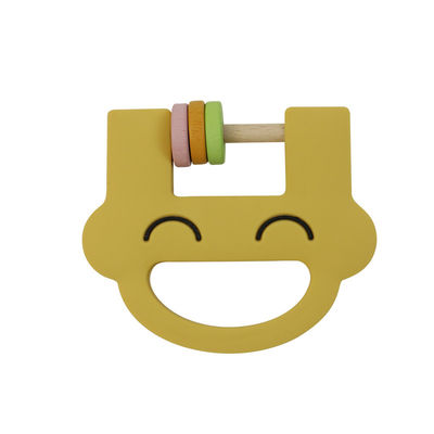Smile Face Cute Silicone Kids Toys Silicone Rattle Teether With Customize Logo OEM ODM