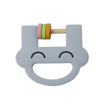 Smile Face Cute Silicone Kids Toys Silicone Rattle Teether With Customize Logo OEM ODM