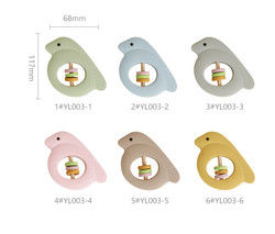 Bird Shape Silicone Baby Rattle With Multi Color Eco Friendly Material
