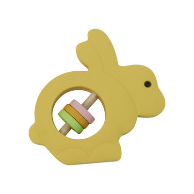 Eco Friendly Silicone Baby Toys Rattle Rabbit Shape For Toddler