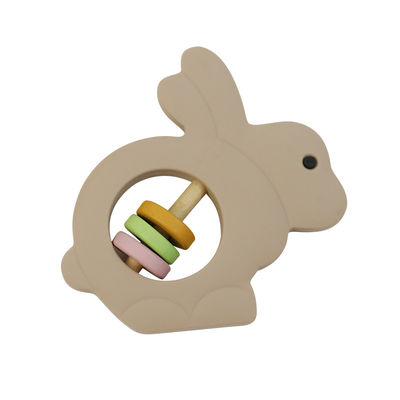 Eco Friendly Silicone Baby Toys Rattle Rabbit Shape For Toddler