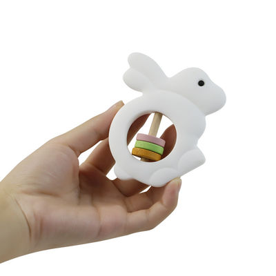 Eco Friendly Silicone Baby Toys Rattle Rabbit Shape For Toddler