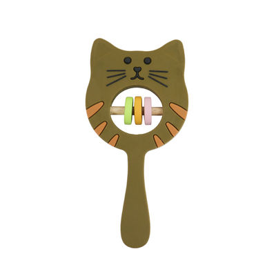 Kitty Shape Food Grade Silicone Rattle Teether For Baby Toddler