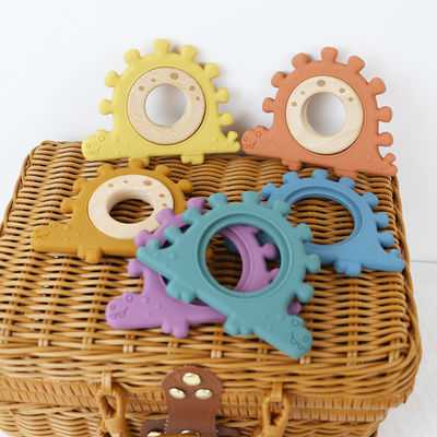 Multi Color Silicone Children Wooden Toys Wristband For Infant