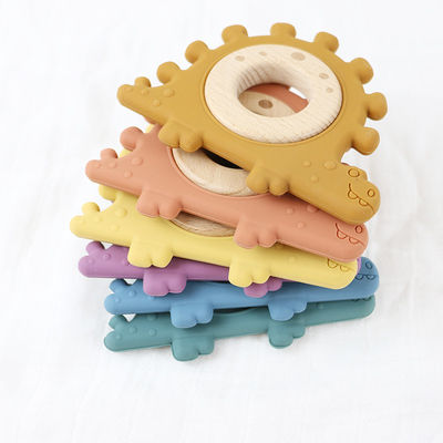 Multi Color Silicone Children Wooden Toys Wristband For Infant