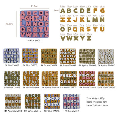 Food Grade Kids Silicone Puzzle With Letters Alphabet Shape