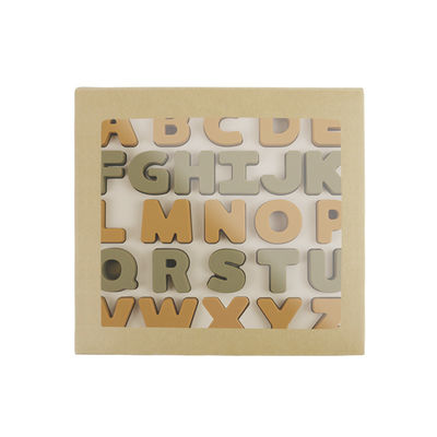 Food Grade Kids Silicone Puzzle With Letters Alphabet Shape