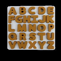 Food Grade Kids Silicone Puzzle With Letters Alphabet Shape