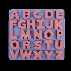 Food Grade Kids Silicone Puzzle With Letters Alphabet Shape