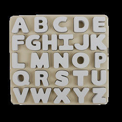 Food Grade Kids Silicone Puzzle With Letters Alphabet Shape