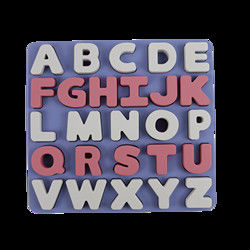 Food Grade Kids Silicone Puzzle With Letters Alphabet Shape