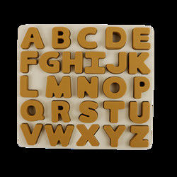 Food Grade Kids Silicone Puzzle With Letters Alphabet Shape
