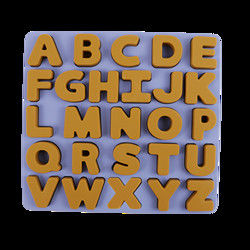 Food Grade Kids Silicone Puzzle With Letters Alphabet Shape