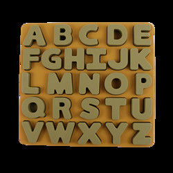 Food Grade Kids Silicone Puzzle With Letters Alphabet Shape
