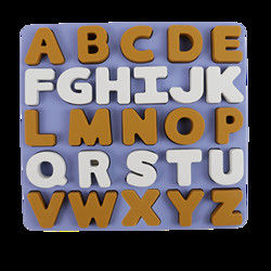 Food Grade Kids Silicone Puzzle With Letters Alphabet Shape