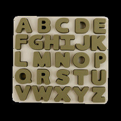 Food Grade Kids Silicone Puzzle With Letters Alphabet Shape