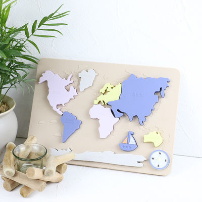 Silicone World Map Personalized Baby Puzzle For Toddlers Montessori Educational