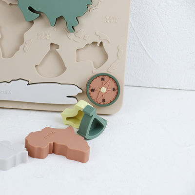 Silicone World Map Personalized Baby Puzzle For Toddlers Montessori Educational