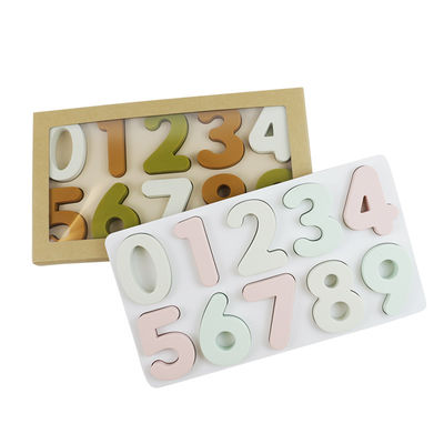 Educational Training Silicone Puzzle , Arabia Number Shape Toddler Jigsaw Puzzle